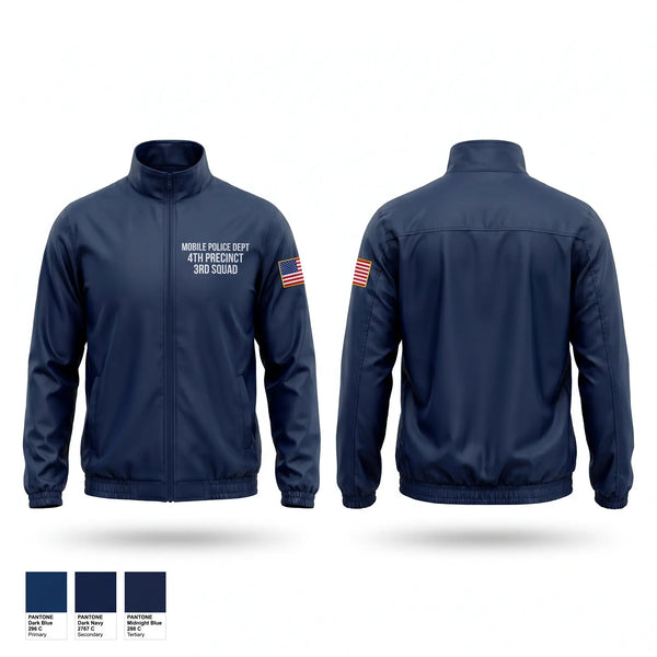 Windbreaker, Mobile police dept 4th precinct 3rd Squad, Police, Teamtime, Team time, sublimation, custom sports apparel, team uniforms, spirit wear, spiritwear, sports uniforms, custom shirts, team store, custom team store, fundraiser sports, apparel fundraiser