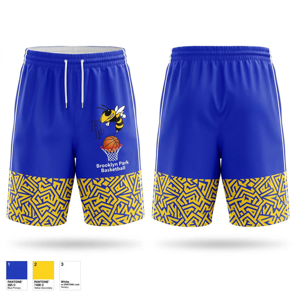 Athletic Shorts With Pockets, Brooklyn Park Bees, Men's Basketball, Teamtime, Team time, sublimation, custom sports apparel, team uniforms, spirit wear, spiritwear, sports uniforms, custom shirts, team store, custom team store, fundraiser sports, apparel fundraiser