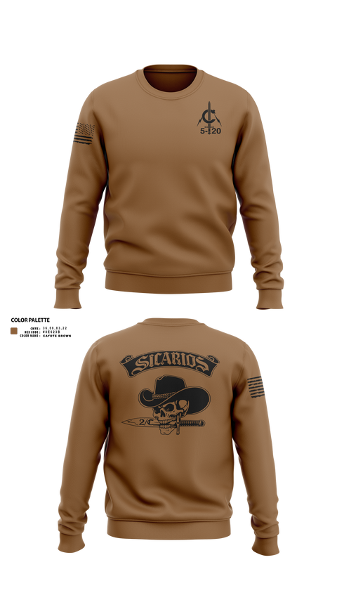 Crew Neck Sweatshirt, 2/C Sicarios, Army, Teamtime, Team time, sublimation, custom sports apparel, team uniforms, spirit wear, spiritwear, sports uniforms, custom shirts, team store, custom team store, fundraiser sports, apparel fundraiser