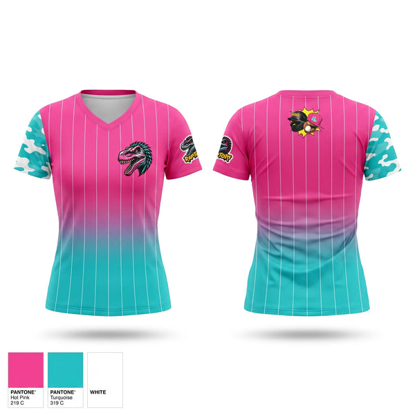 Womens Short Sleeve Vneck Shirt, PyroRaptors, Baseball, Teamtime, Team time, sublimation, custom sports apparel, team uniforms, spirit wear, spiritwear, sports uniforms, custom shirts, team store, custom team store, fundraiser sports, apparel fundraiser