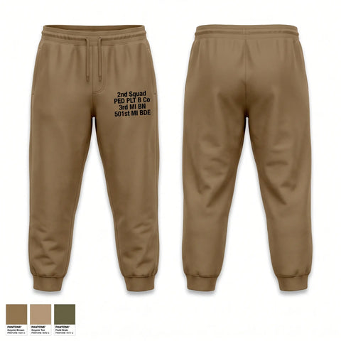 Sweatpants, 2nd Squad, PED PLT, B Co, 3rd MI BN, 501st MI BDE, Army, Teamtime, Team time, sublimation, custom sports apparel, team uniforms, spirit wear, spiritwear, sports uniforms, custom shirts, team store, custom team store, fundraiser sports, apparel fundraiser