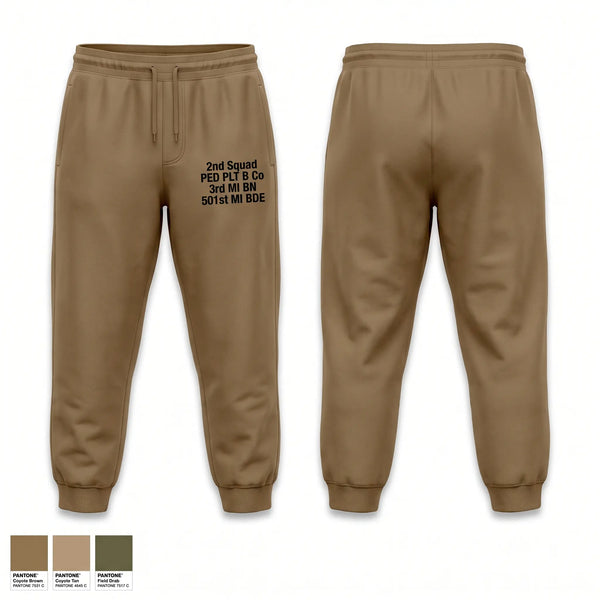 Sweatpants, 2nd Squad, PED PLT, B Co, 3rd MI BN, 501st MI BDE, Army, Teamtime, Team time, sublimation, custom sports apparel, team uniforms, spirit wear, spiritwear, sports uniforms, custom shirts, team store, custom team store, fundraiser sports, apparel fundraiser