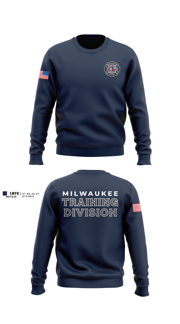 Crew Neck Sweatshirt, Milwaukee Fire Department Training Division, Fire Department, Teamtime, Team time, sublimation, custom sports apparel, team uniforms, spirit wear, spiritwear, sports uniforms, custom shirts, team store, custom team store, fundraiser sports, apparel fundraiser