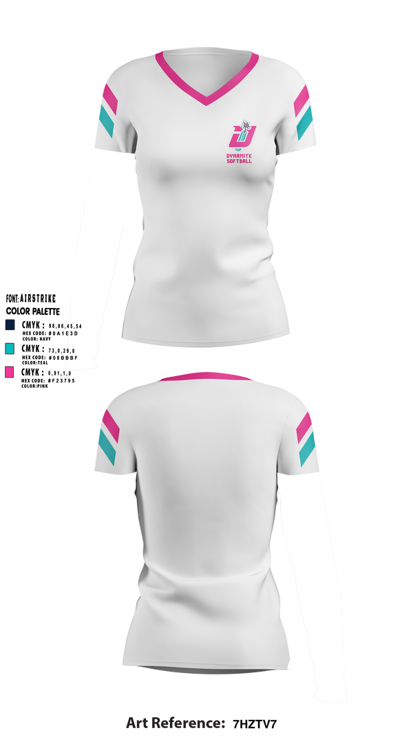 Womens Short Sleeve Vneck Shirt, Dynamite, Softball, Teamtime, Team time, sublimation, custom sports apparel, team uniforms, spirit wear, spiritwear, sports uniforms, custom shirts, team store, custom team store, fundraiser sports, apparel fundraiser