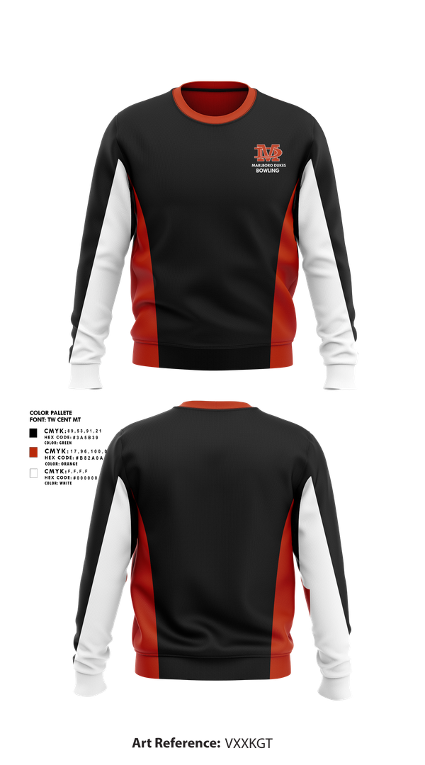 Crew Neck Sweatshirt, Marlboro Dukes, Bowling, Teamtime, Team time, sublimation, custom sports apparel, team uniforms, spirit wear, spiritwear, sports uniforms, custom shirts, team store, custom team store, fundraiser sports, apparel fundraiser