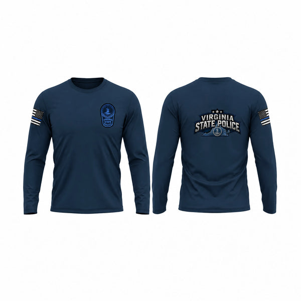 Long Sleeve Performance Shirt, Virginia State Police, Police, Teamtime, Team time, sublimation, custom sports apparel, team uniforms, spirit wear, spiritwear, sports uniforms, custom shirts, team store, custom team store, fundraiser sports, apparel fundraiser