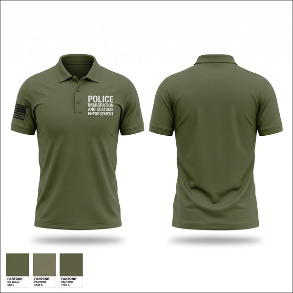 Short Sleeve Performance Polo, Police - immigration and customs enforcement, Police, Teamtime, Team time, sublimation, custom sports apparel, team uniforms, spirit wear, spiritwear, sports uniforms, custom shirts, team store, custom team store, fundraiser sports, apparel fundraiser
