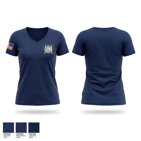 Womens Short Sleeve Vneck Shirt, Dugway Fire Department, Fire Department, Teamtime, Team time, sublimation, custom sports apparel, team uniforms, spirit wear, spiritwear, sports uniforms, custom shirts, team store, custom team store, fundraiser sports, apparel fundraiser