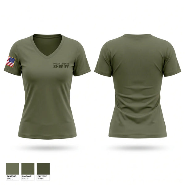 Womens Short Sleeve Vneck Shirt, Pratt county sheriff, Police, Teamtime, Team time, sublimation, custom sports apparel, team uniforms, spirit wear, spiritwear, sports uniforms, custom shirts, team store, custom team store, fundraiser sports, apparel fundraiser