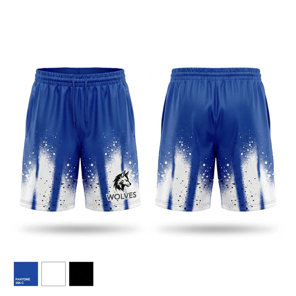 Mens Reversible Basketball Shorts, Northwest Mississippi Wolves, Men's Basketball, Teamtime, Team time, sublimation, custom sports apparel, team uniforms, spirit wear, spiritwear, sports uniforms, custom shirts, team store, custom team store, fundraiser sports, apparel fundraiser