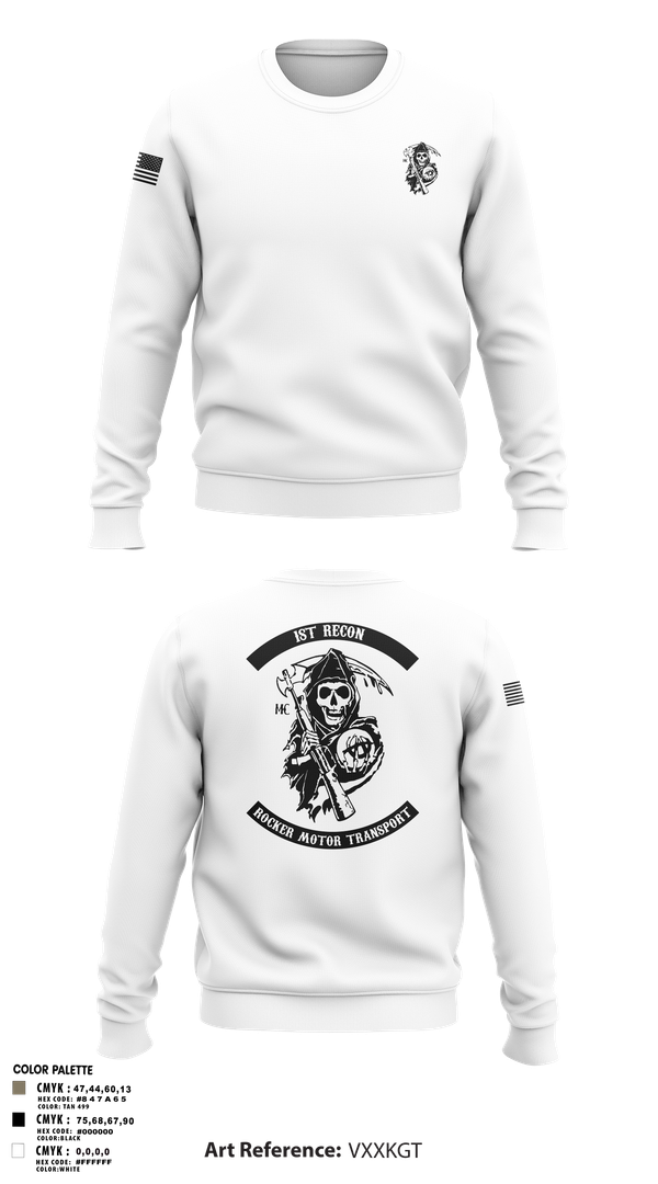 Crew Neck Sweatshirt, 1st Recon, Marines, Teamtime, Team time, sublimation, custom sports apparel, team uniforms, spirit wear, spiritwear, sports uniforms, custom shirts, team store, custom team store, fundraiser sports, apparel fundraiser