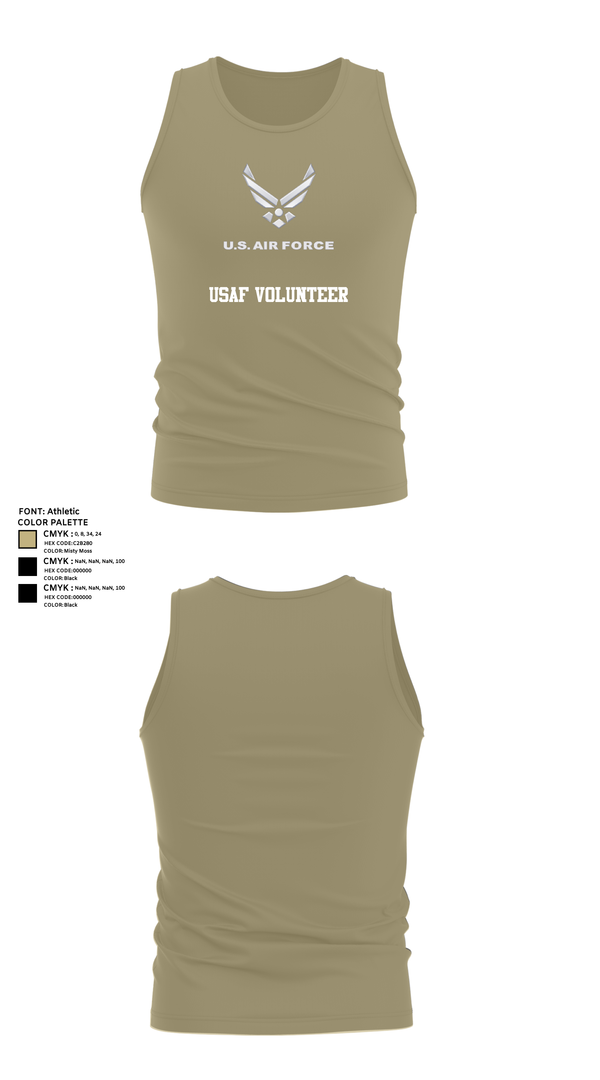 Tank Top, USAF Volunteer, Air Force, Teamtime, Team time, sublimation, custom sports apparel, team uniforms, spirit wear, spiritwear, sports uniforms, custom shirts, team store, custom team store, fundraiser sports, apparel fundraiser