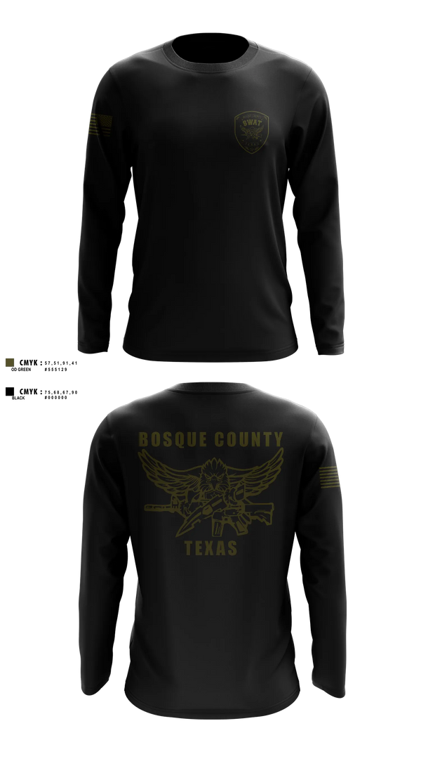 Long Sleeve Performance Shirt, BOSQUE REGIONAL SWAT TEAM, Police, Teamtime, Team time, sublimation, custom sports apparel, team uniforms, spirit wear, spiritwear, sports uniforms, custom shirts, team store, custom team store, fundraiser sports, apparel fundraiser