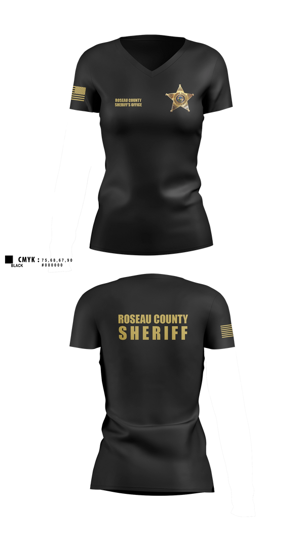 Womens Short Sleeve Vneck Shirt, Roseau County Sheriff’s Office, Police, Teamtime, Team time, sublimation, custom sports apparel, team uniforms, spirit wear, spiritwear, sports uniforms, custom shirts, team store, custom team store, fundraiser sports, apparel fundraiser