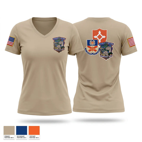 Womens Short Sleeve Vneck Shirt, 2-111th AOB, Army, Teamtime, Team time, sublimation, custom sports apparel, team uniforms, spirit wear, spiritwear, sports uniforms, custom shirts, team store, custom team store, fundraiser sports, apparel fundraiser
