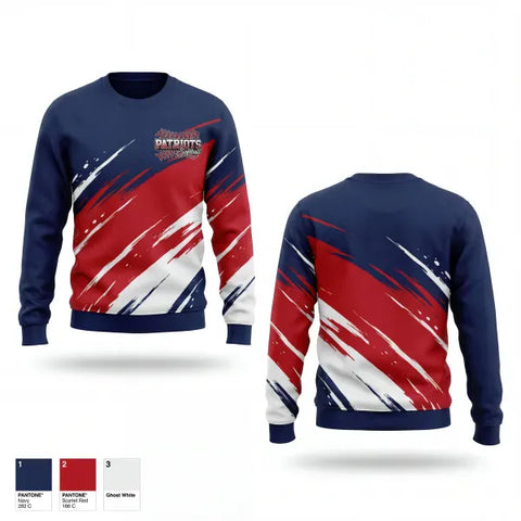 Crew Neck Sweatshirt, PATRIOTS, Softball, Teamtime, Team time, sublimation, custom sports apparel, team uniforms, spirit wear, spiritwear, sports uniforms, custom shirts, team store, custom team store, fundraiser sports, apparel fundraiser