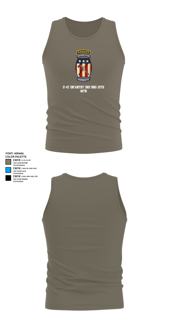 Tank Top, 2-47 infantry 3rd BRG 10th MTN, Army, Teamtime, Team time, sublimation, custom sports apparel, team uniforms, spirit wear, spiritwear, sports uniforms, custom shirts, team store, custom team store, fundraiser sports, apparel fundraiser