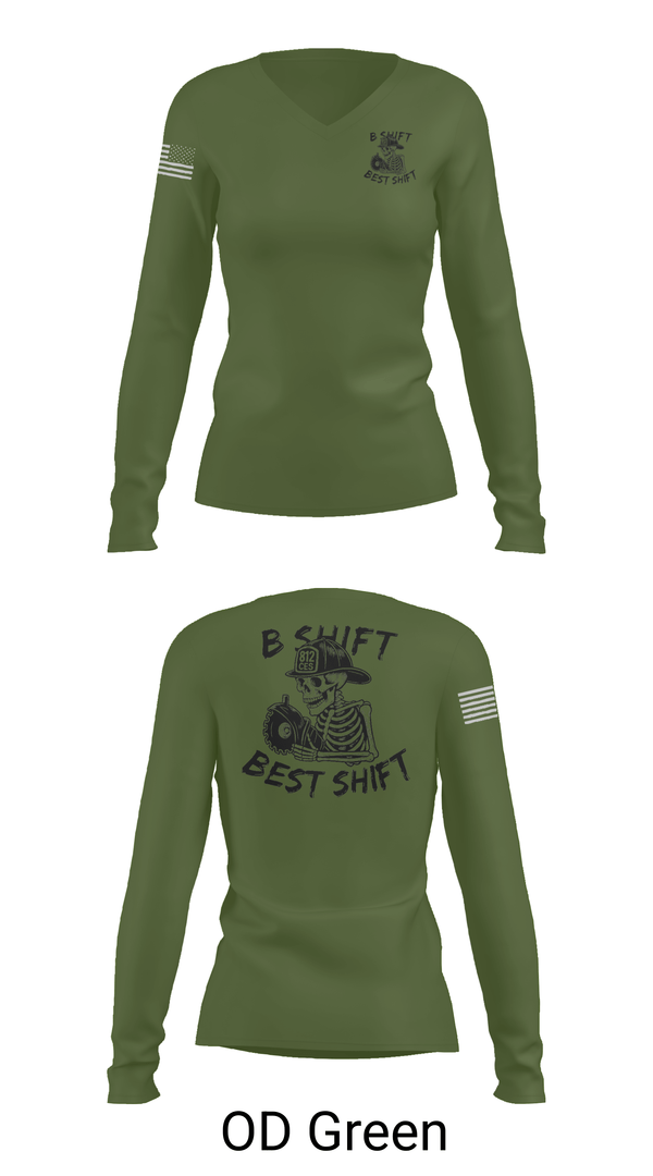 Womens Long Sleeve Vneck Shirt, 812 CES (B shift), Air Force, Teamtime, Team time, sublimation, custom sports apparel, team uniforms, spirit wear, spiritwear, sports uniforms, custom shirts, team store, custom team store, fundraiser sports, apparel fundraiser