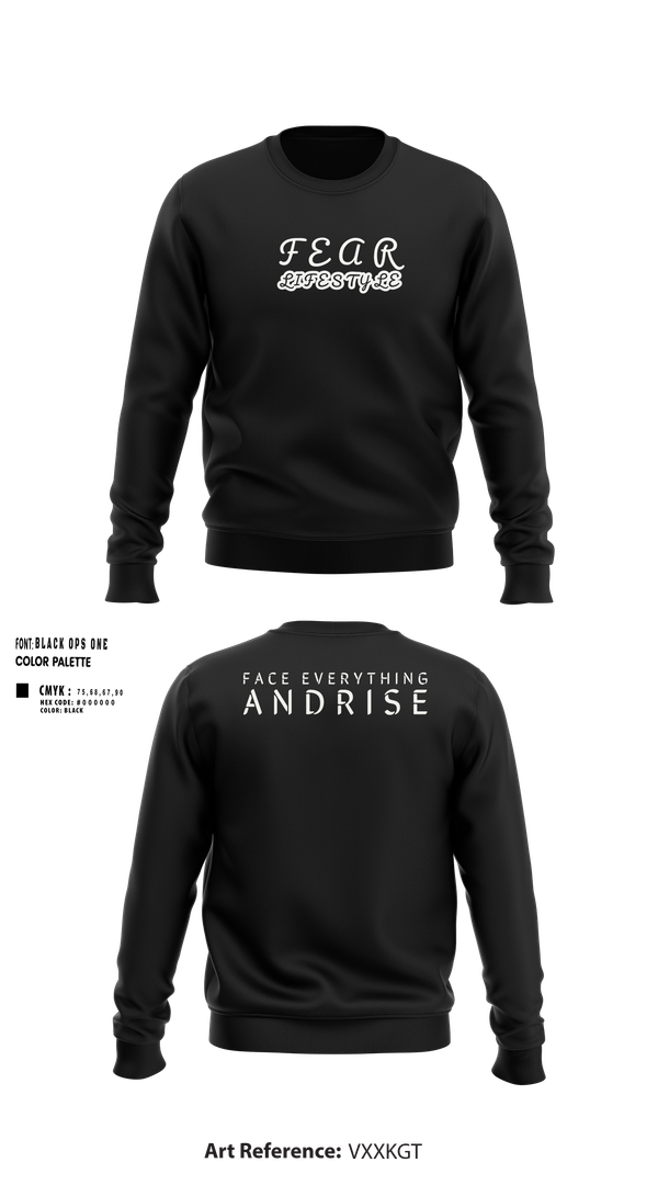 Crew Neck Sweatshirt, FearLifestyle, , Teamtime, Team time, sublimation, custom sports apparel, team uniforms, spirit wear, spiritwear, sports uniforms, custom shirts, team store, custom team store, fundraiser sports, apparel fundraiser