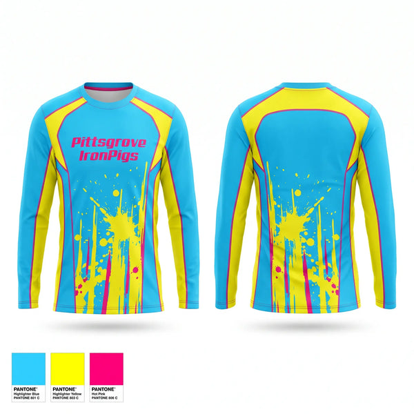 Long Sleeve Performance Shirt, Pittsgrove IronPigs, Baseball, Teamtime, Team time, sublimation, custom sports apparel, team uniforms, spirit wear, spiritwear, sports uniforms, custom shirts, team store, custom team store, fundraiser sports, apparel fundraiser