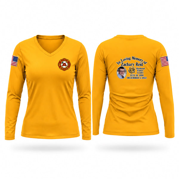 Womens Long Sleeve Vneck Shirt, squad 4 clear spring md, Fire Department, Teamtime, Team time, sublimation, custom sports apparel, team uniforms, spirit wear, spiritwear, sports uniforms, custom shirts, team store, custom team store, fundraiser sports, apparel fundraiser