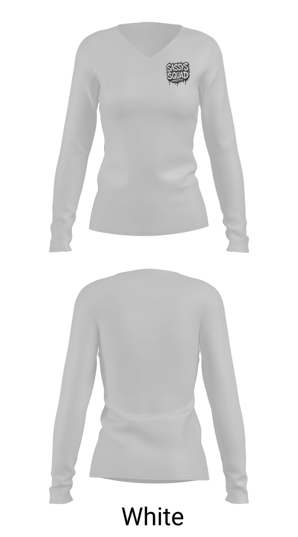 Womens Long Sleeve Vneck Shirt, Sassys Fitness, , Teamtime, Team time, sublimation, custom sports apparel, team uniforms, spirit wear, spiritwear, sports uniforms, custom shirts, team store, custom team store, fundraiser sports, apparel fundraiser