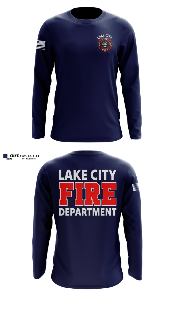 Long Sleeve Performance Shirt, Lake City Fire Department, Fire Department, Teamtime, Team time, sublimation, custom sports apparel, team uniforms, spirit wear, spiritwear, sports uniforms, custom shirts, team store, custom team store, fundraiser sports, apparel fundraiser