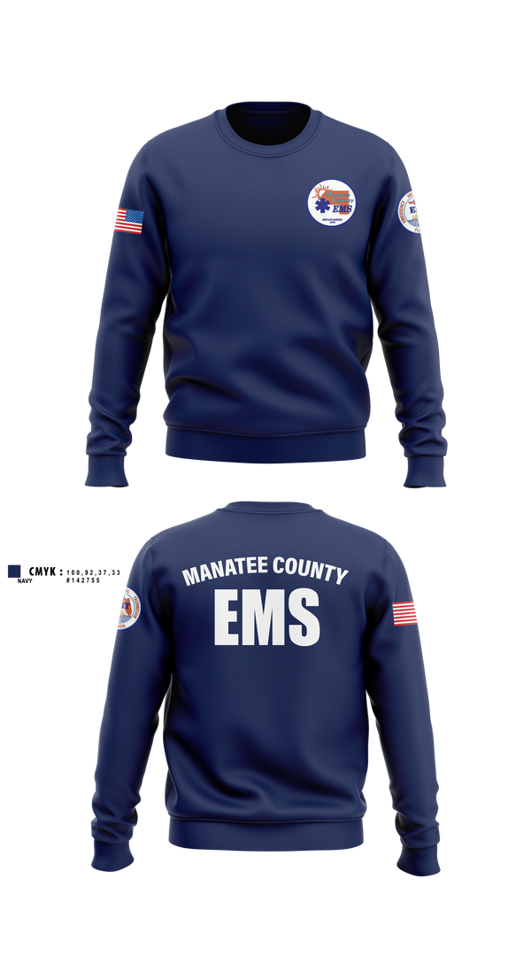 Crew Neck Sweatshirt, Manatee County EMS, EMS/EMT, Teamtime, Team time, sublimation, custom sports apparel, team uniforms, spirit wear, spiritwear, sports uniforms, custom shirts, team store, custom team store, fundraiser sports, apparel fundraiser
