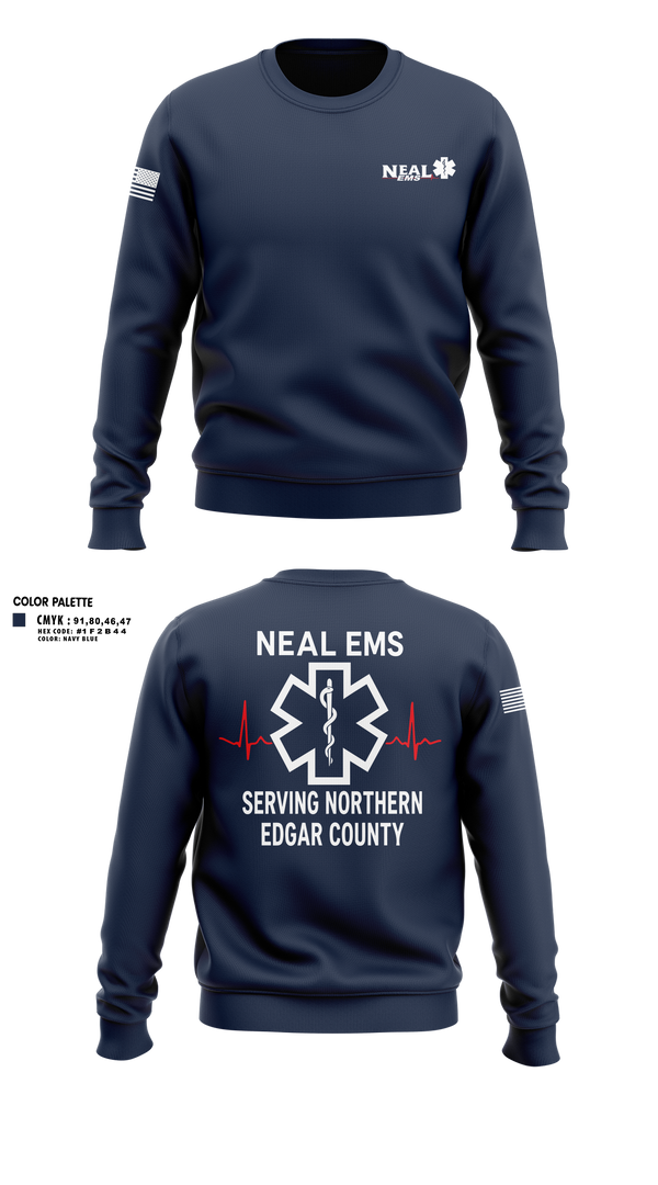 Crew Neck Sweatshirt, NEAL EMS, EMS/EMT, Teamtime, Team time, sublimation, custom sports apparel, team uniforms, spirit wear, spiritwear, sports uniforms, custom shirts, team store, custom team store, fundraiser sports, apparel fundraiser