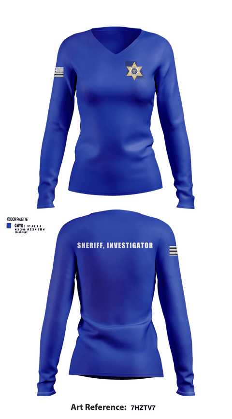 Womens Long Sleeve Vneck Shirt, Acadia Parish Sheriff's Office, Police, Teamtime, Team time, sublimation, custom sports apparel, team uniforms, spirit wear, spiritwear, sports uniforms, custom shirts, team store, custom team store, fundraiser sports, apparel fundraiser