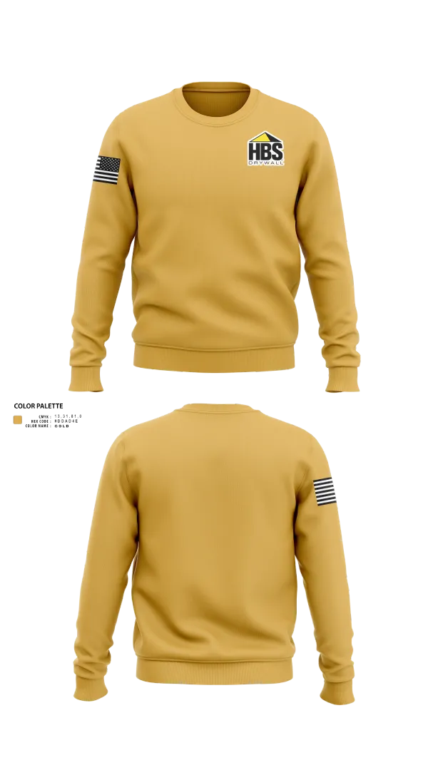Crew Neck Sweatshirt, HBS Drywall, LLC, , Teamtime, Team time, sublimation, custom sports apparel, team uniforms, spirit wear, spiritwear, sports uniforms, custom shirts, team store, custom team store, fundraiser sports, apparel fundraiser