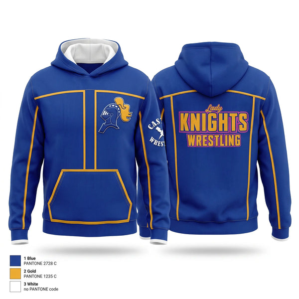 Hoodie, Castle Lady Knights, Wrestling, Teamtime, Team time, sublimation, custom sports apparel, team uniforms, spirit wear, spiritwear, sports uniforms, custom shirts, team store, custom team store, fundraiser sports, apparel fundraiser