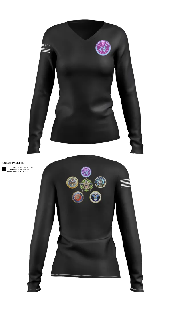 Womens Long Sleeve Vneck Shirt, USMOG, Army, Teamtime, Team time, sublimation, custom sports apparel, team uniforms, spirit wear, spiritwear, sports uniforms, custom shirts, team store, custom team store, fundraiser sports, apparel fundraiser