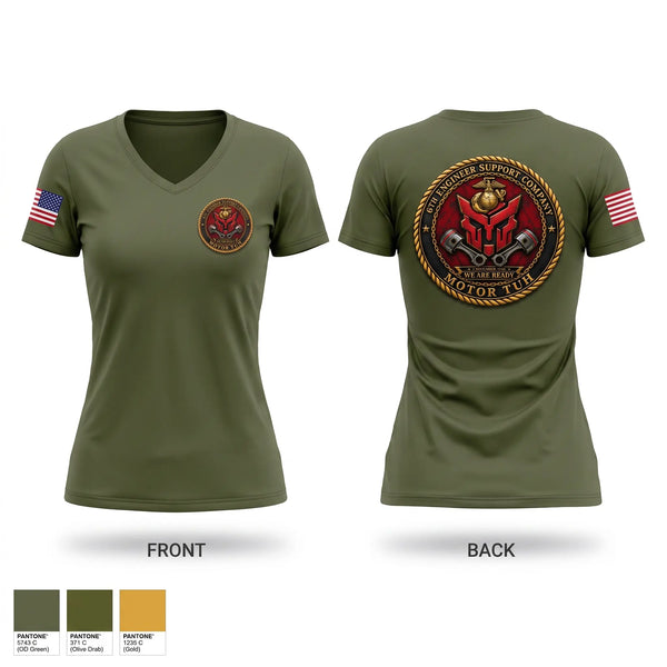 Womens Short Sleeve Vneck Shirt, 6th Engineer support company, Marines, Teamtime, Team time, sublimation, custom sports apparel, team uniforms, spirit wear, spiritwear, sports uniforms, custom shirts, team store, custom team store, fundraiser sports, apparel fundraiser