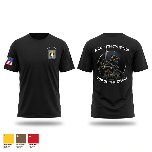 Old School Cotton Feel Shirt, A Co. 11th Cyber Warfare BN, Army, Teamtime, Team time, sublimation, custom sports apparel, team uniforms, spirit wear, spiritwear, sports uniforms, custom shirts, team store, custom team store, fundraiser sports, apparel fundraiser