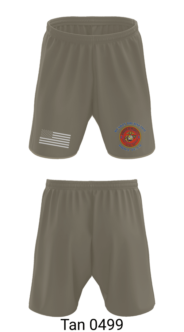 Athletic Shorts With Pockets, Ruskin Highschool MCJROTC drill team, Marines, Teamtime, Team time, sublimation, custom sports apparel, team uniforms, spirit wear, spiritwear, sports uniforms, custom shirts, team store, custom team store, fundraiser sports, apparel fundraiser