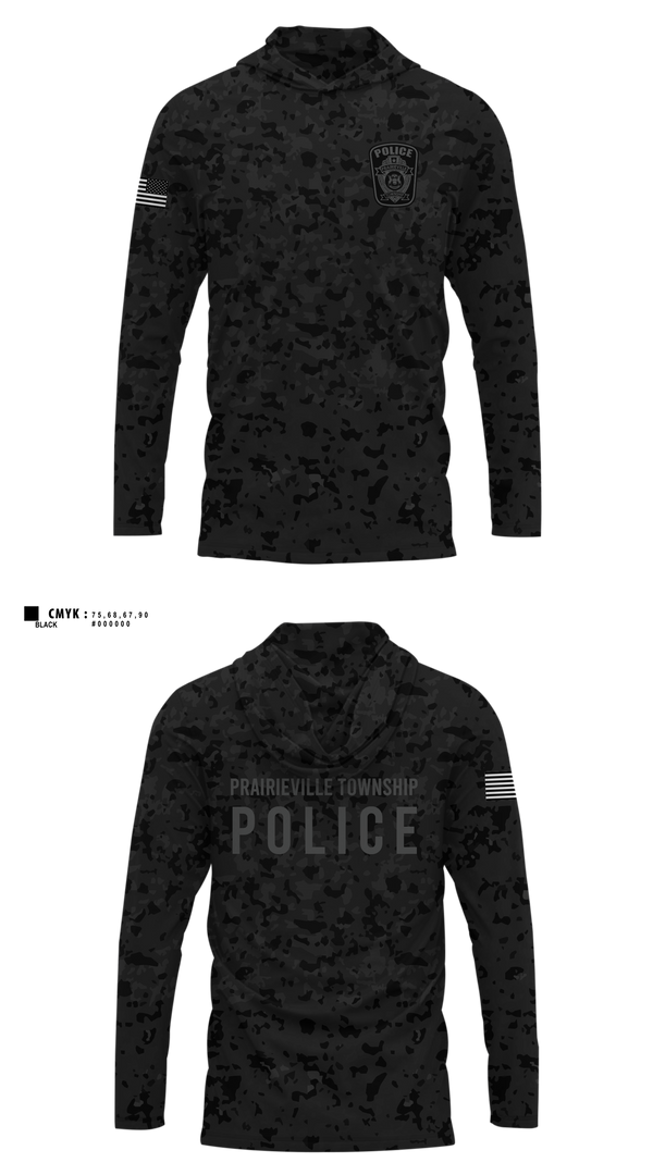Long Sleeve Hooded Sun Shirt, Prairieville Township police, Police, Teamtime, Team time, sublimation, custom sports apparel, team uniforms, spirit wear, spiritwear, sports uniforms, custom shirts, team store, custom team store, fundraiser sports, apparel fundraiser