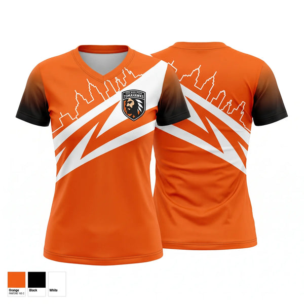 Womens Short Sleeve Vneck Shirt, The Philadelphia Tomahawks, Men's Basketball, Teamtime, Team time, sublimation, custom sports apparel, team uniforms, spirit wear, spiritwear, sports uniforms, custom shirts, team store, custom team store, fundraiser sports, apparel fundraiser