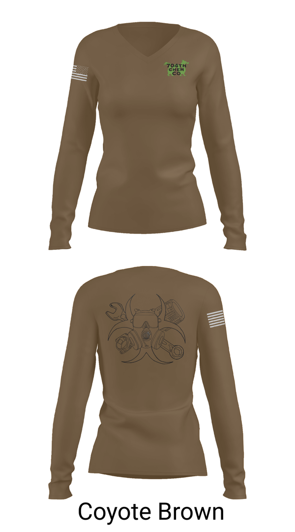 Womens Long Sleeve Vneck Shirt, 704th Chem Co, , Teamtime, Team time, sublimation, custom sports apparel, team uniforms, spirit wear, spiritwear, sports uniforms, custom shirts, team store, custom team store, fundraiser sports, apparel fundraiser