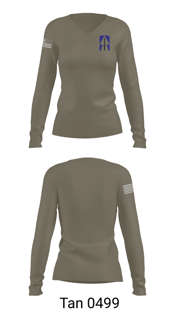 Womens Long Sleeve Vneck Shirt, 76th IBCT, , Teamtime, Team time, sublimation, custom sports apparel, team uniforms, spirit wear, spiritwear, sports uniforms, custom shirts, team store, custom team store, fundraiser sports, apparel fundraiser