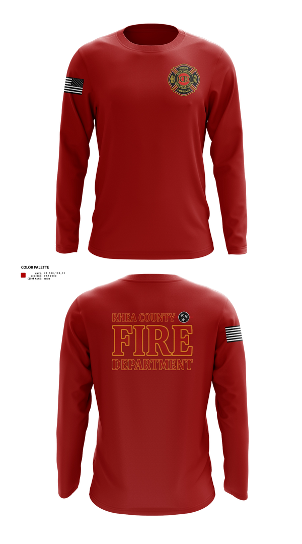 Long Sleeve Performance Shirt, Rhea County Fire Department, Fire Department, Teamtime, Team time, sublimation, custom sports apparel, team uniforms, spirit wear, spiritwear, sports uniforms, custom shirts, team store, custom team store, fundraiser sports, apparel fundraiser