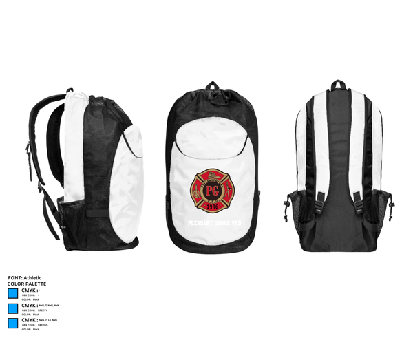 Gear Bag, Pleasant Grove VFD, Fire Department, Teamtime, Team time, sublimation, custom sports apparel, team uniforms, spirit wear, spiritwear, sports uniforms, custom shirts, team store, custom team store, fundraiser sports, apparel fundraiser