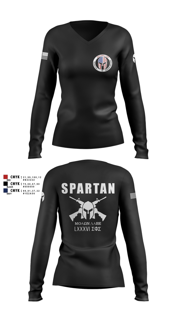 Womens Long Sleeve Vneck Shirt, 86 Security Forces Squadron, Air Force, Teamtime, Team time, sublimation, custom sports apparel, team uniforms, spirit wear, spiritwear, sports uniforms, custom shirts, team store, custom team store, fundraiser sports, apparel fundraiser