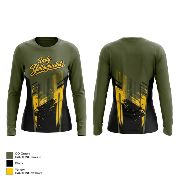 Long Sleeve Performance Shirt, Fort Benning Lady Yellowjackets, Women's Basketball, Teamtime, Team time, sublimation, custom sports apparel, team uniforms, spirit wear, spiritwear, sports uniforms, custom shirts, team store, custom team store, fundraiser sports, apparel fundraiser