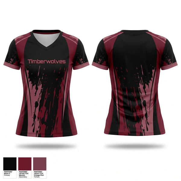 Womens Short Sleeve Vneck Shirt, Timberwolves, Softball, Teamtime, Team time, sublimation, custom sports apparel, team uniforms, spirit wear, spiritwear, sports uniforms, custom shirts, team store, custom team store, fundraiser sports, apparel fundraiser
