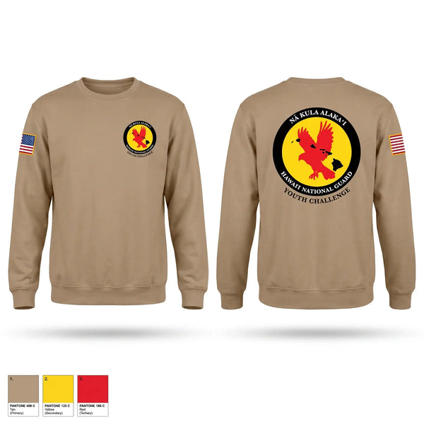 Crew Neck Sweatshirt, Youth Challenge Academy, National Guard, Teamtime, Team time, sublimation, custom sports apparel, team uniforms, spirit wear, spiritwear, sports uniforms, custom shirts, team store, custom team store, fundraiser sports, apparel fundraiser