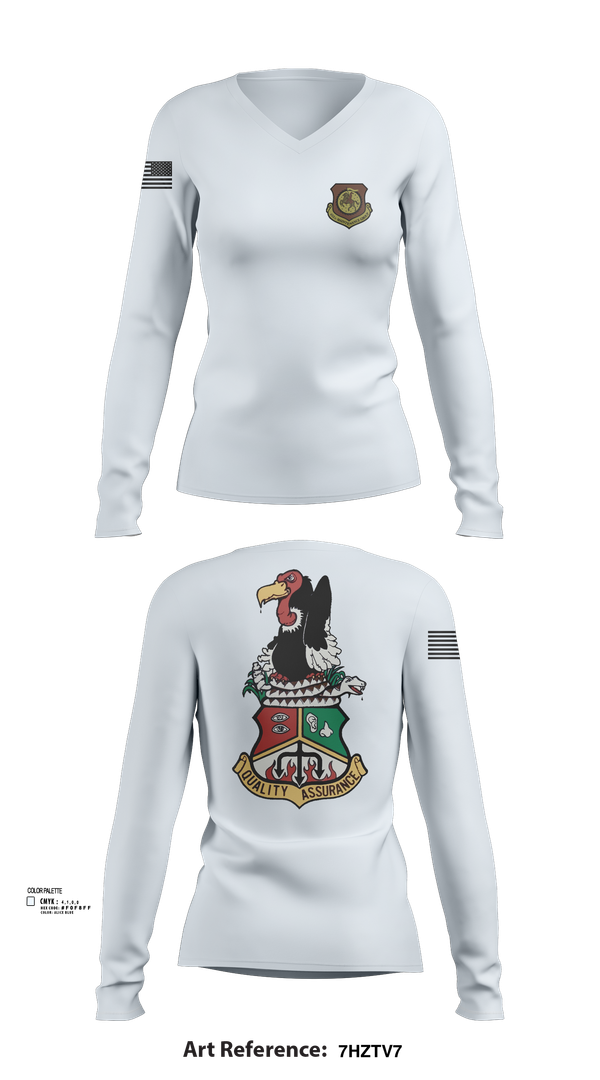 Womens Long Sleeve Vneck Shirt, 452nd MXG, Air Force, Teamtime, Team time, sublimation, custom sports apparel, team uniforms, spirit wear, spiritwear, sports uniforms, custom shirts, team store, custom team store, fundraiser sports, apparel fundraiser