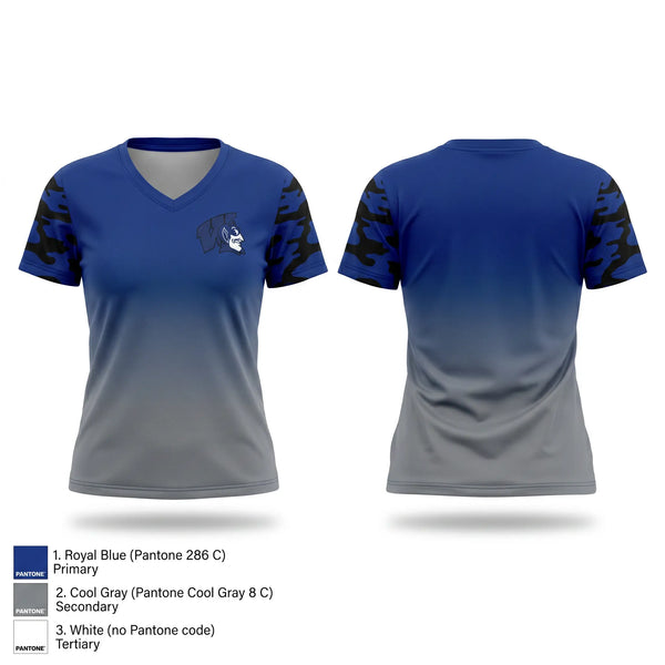 Womens Short Sleeve Vneck Shirt, Wayne Community High School Wrestling, Wrestling, Teamtime, Team time, sublimation, custom sports apparel, team uniforms, spirit wear, spiritwear, sports uniforms, custom shirts, team store, custom team store, fundraiser sports, apparel fundraiser