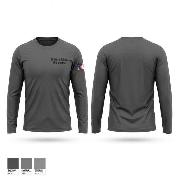 Long Sleeve Performance Shirt, Cypress Pointe Fire & Rescue, Fire Department, Teamtime, Team time, sublimation, custom sports apparel, team uniforms, spirit wear, spiritwear, sports uniforms, custom shirts, team store, custom team store, fundraiser sports, apparel fundraiser