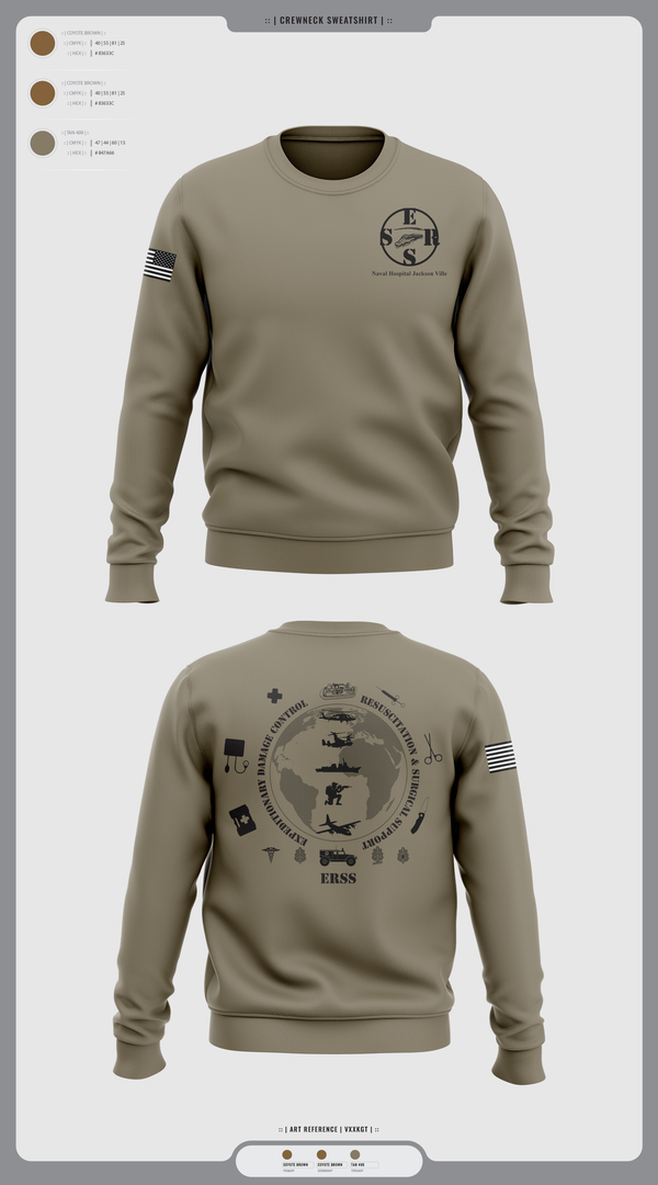 Crew Neck Sweatshirt, Naval Hospital Jacksonville ERSS, , Teamtime, Team time, sublimation, custom sports apparel, team uniforms, spirit wear, spiritwear, sports uniforms, custom shirts, team store, custom team store, fundraiser sports, apparel fundraiser